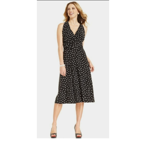 Evan Picone Dresses & Skirts - NWT-Evan-Picone Black& White Polka Dot Dress Sz 4